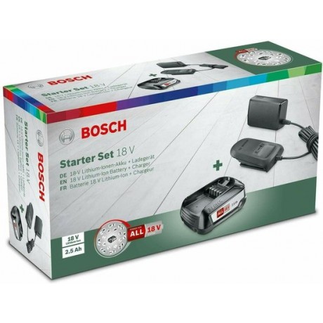 Bosch Starterset (2,5 Ah accu, 18 volt systeem, Snellader, in doos)