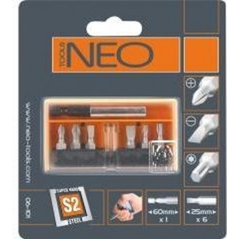 Neo Tools Bitset 7, Bithouder Magnetisch, S2 Staal