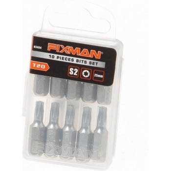 Fixman Bitset 1/4" tx20 x 25mm blister van 10 bits