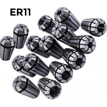 Set ER11 spantangen (15 stuks, 1-7 mm, inclusief 1/8 inch en 1/4 inch)