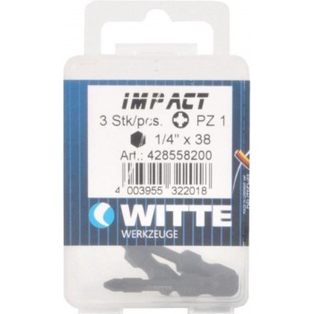 Witte Impact kruiskop bit - PZ 1 - per 3 verpakt