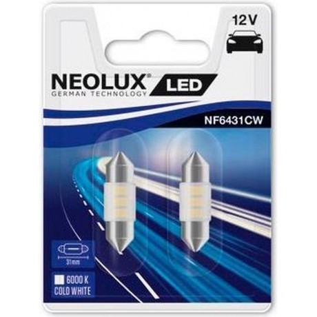 Osram Neolux LED Retrofit 6000K - Festoon 31mm - 12V/0.5W - set à 2 stuks