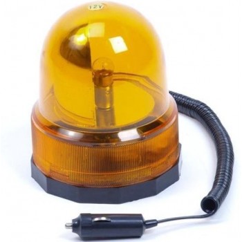 Zwaailicht / Zwaailamp oranje werkend op 12 V en voorzien van sterke magneet voor bevestiging