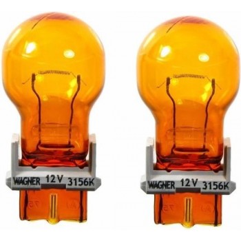2 stuks Amerikaanse lamp, enkele functie, kleur amber / oranje , nummer 3156 3056LL  12 volt 21w