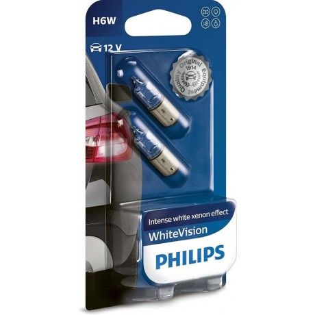Philips Binnenverlichting H6w Whitevision 12v Wit 2 Stuks