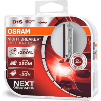 Osram Xenarc Night Breaker Laser Xenon lampen D1S - 12V/35W - set à 2 stuks (4500k)