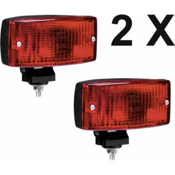 SIM Dagrijlamp 2 x Rood Auto-Vrachtwagen-Lens-Montuur-Interieur-Verlichting-Transport