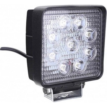 LED werklamp vierkant 27watt Lens: 60gr 2200lumen