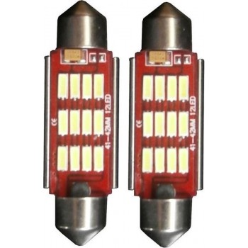 12 LED C10W 42mm Binnenverlichting High Power Canbus wit
