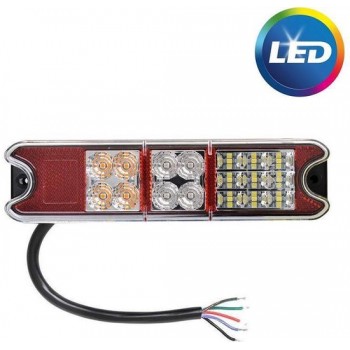 Achterlicht LED links/rechts 216x49,4x28 mm - 4 functies - losse draad aansluiting