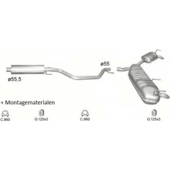 Complete Uitlaat Opel Signum 2.0 2.2 3.0D 3.2 (Set2172A)