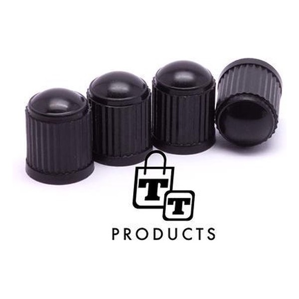 TT-products ventieldoppen plastic zwart 4 stuks