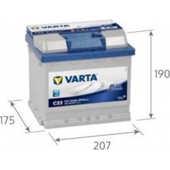 Varta Blue Dynamic C22 accu 12V 52Ah(20h)