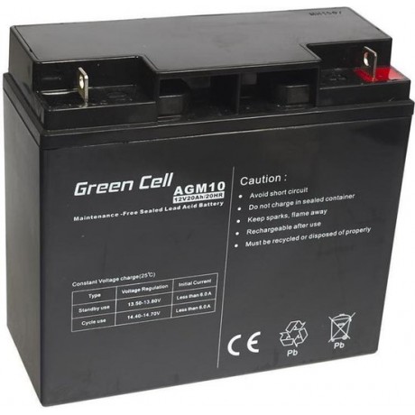 Green Cell 12V 20Ah (11mm) 20000mAh AGM accu