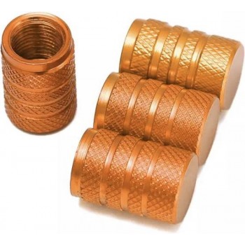 TT-products ventieldoppen 3-rings Orange aluminium 4 stuks oranje