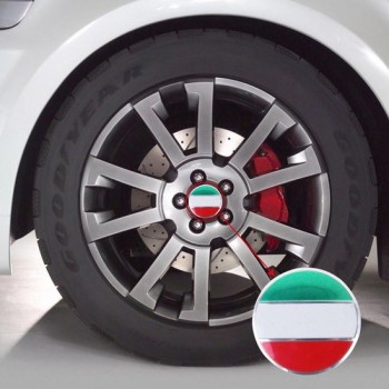 4 STKS Italië Vlag Metalen Auto Sticker Wielnaaf Caps Center Cover Decoratie