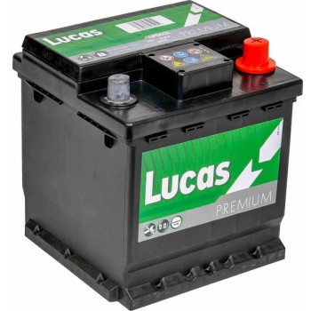 Lucas Premium Auto Accu | 12V 40AH 340 CCA | + Pool Rechts / - Pool Links | Voetbevestiging