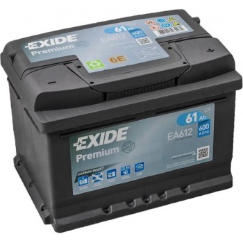 EXIDE EA612 Premium Carbon Boost 12V 61 Ah 600A Autobatterij 3661024034272