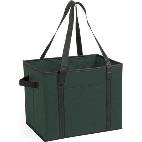 2x stuks auto kofferbak/kasten organizer tassen groen vouwbaar 34 x 28 x 25 cm - Vouwbaar - Auto opberg accessoires