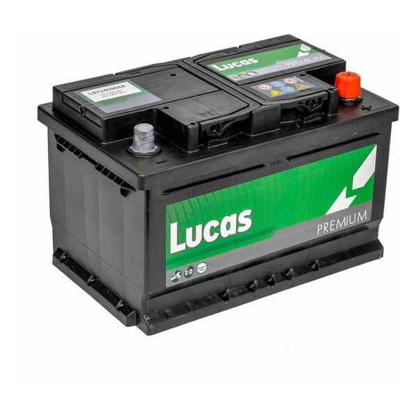 Lucas Premium Auto Accu | 12V 72AH 680 CCA | + Pool Rechts / - Pool Links