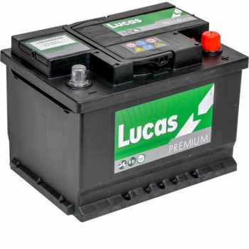 Lucas Premium Auto Accu | 12V 53AH 470 CCA | + Pool Rechts / - Pool Links | Voetbevestiging