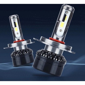 2 STKS H4 HB2 9003 Hi / Lo Auto Lamp Vervanging LED Koplamp Bollen Conversie Kit, Koel Wit 6000 K 2000LM 22 W