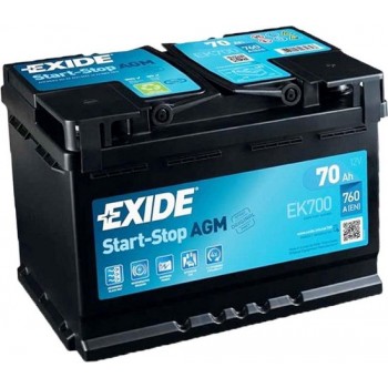 EXIDE EK700 Start-Stop AGM 12V 70 Ah 760A Autobatterij 3661024035712