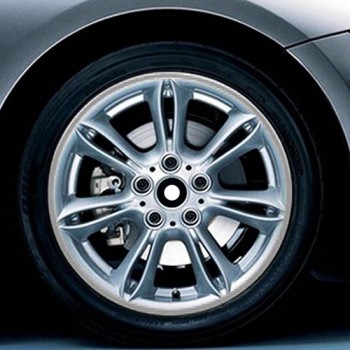 Kleur 17 inch wielnaaf reflecterende sticker voor luxe auto (zilver)