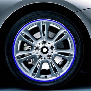 15 inch reflecterende sticker met wielnaaf voor luxe auto (blauw)