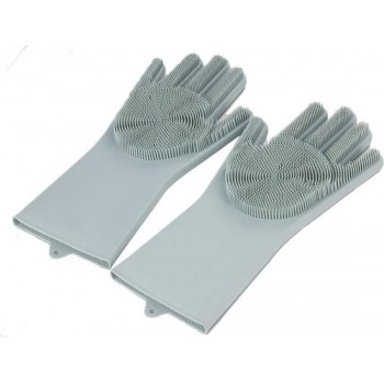 Siliconen Schoonmaak Handschoenen – Huishoudhandschoenen - Poetshandschoenen - Huishoudaccessoires - Grijs