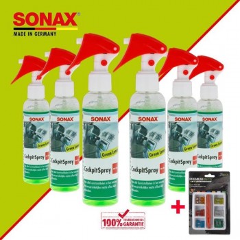 Sonax Auto Cockpitspray - 6 x 140 ml Voordeelverpakking Inclusief Premiumparts Auto Zekeringenset 25 Delig