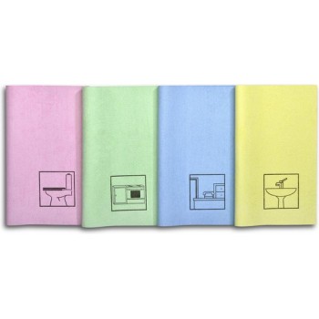 Eden® Professionele microvezel schoonmaakdoeken voor elke toepassing een kleur - 95°C wasbaar - set van 4