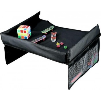 Auto Reistafel - Eenvoudig wasbaar - Zijvakken - 45 x 35 cm - Zwart