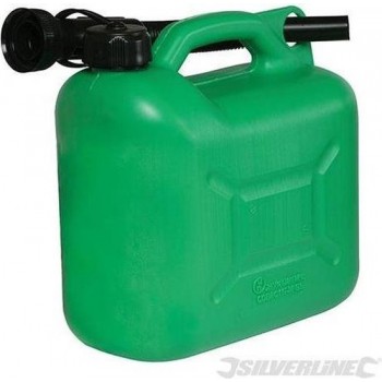 Plastic brandstof jerrycan, 5 liter Groen