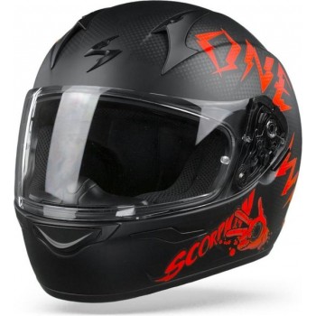Scorpion EXO-390 Oneway Black Red Full Face Helmet M