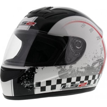 LS2 FF350 Helm Chrono glans wit zwart
