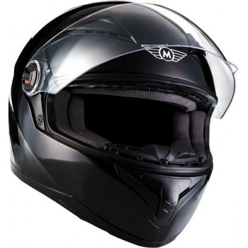 MOTO X86 Racing integraal helm scooterhelm, motorhelm met vizier, Mat Zwart, M hoofdomtrek 57-58cm