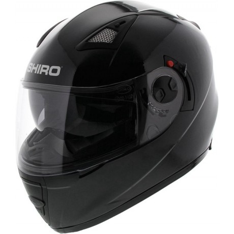 Shiro SH-3700 solid helm glans zwart met zonnevizier