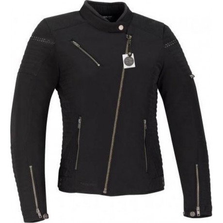 Segura Terry Lady Swarovski Crystal Black Textile Motorcycle Jacket T2