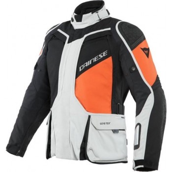 Dainese D-Explorer 2 Gore-Tex Glacier Gray Orange Black Textile Motorcycle Jacket 50