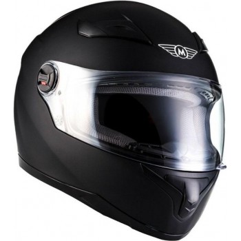 MOTO X86 Racing integraal helm scooterhelm, motorhelm met vizier, Zwart, XS hoofdomtrek 53-54cm