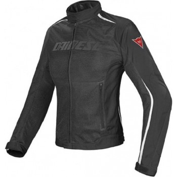 Dainese Hydra Flux D-Dry Lady Black Black White Textile Motorcycle Jacket 40