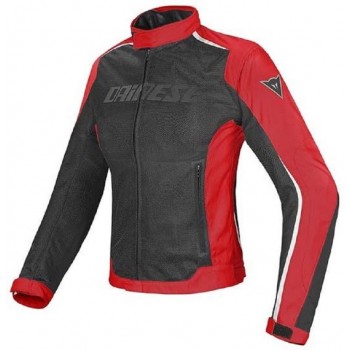 Dainese Hydra Flux D-Dry Lady Black Red White Textile Motorcycle Jacket 38