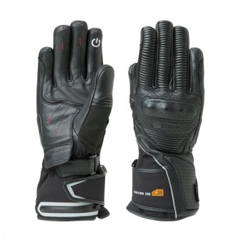 Verwarmde motorhandschoenen, Warme Winter handschoenen voor motor, Versterkte waterdichte leren handschoenen - XL