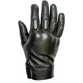 Helstons Side Perforated Black Motorcycle Gloves T11