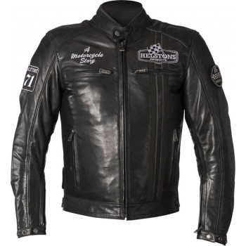 Helstons Indy Rag Black Black Leather Motorcycle Jacket L