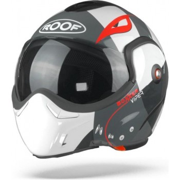 ROOF BoXXer Viper White Black Red  Systeemhelm - Motorhelm - Maat M