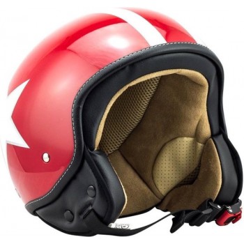 SOXON SP-301 RED Star alle ECE helmen goedgekeurd voor motor en scooter, L, hoofdomtrek 59-60cm