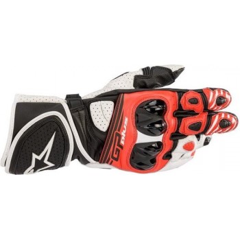 Alpinestars GP Plus R V2 Black White Bright Red Motorcycle Gloves M