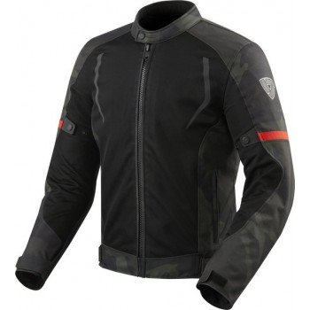 REV'IT! Torque Black Army Green Textile Motorcycle Jacket M